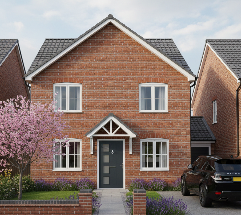 black composite front door